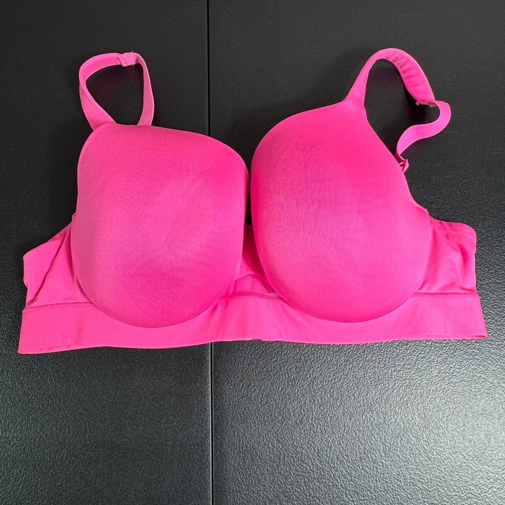 Cacique Lightly Lined Full Coverage Hot‎ Pink Bra Mesh 38B